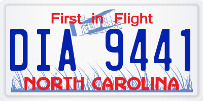 NC license plate DIA9441