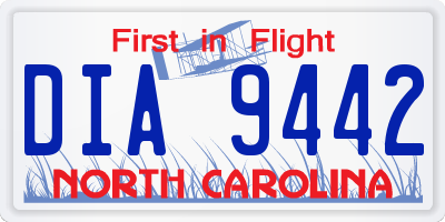 NC license plate DIA9442