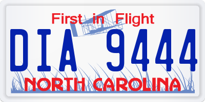 NC license plate DIA9444