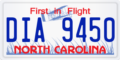 NC license plate DIA9450