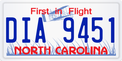 NC license plate DIA9451