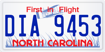 NC license plate DIA9453
