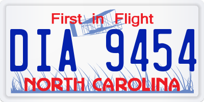 NC license plate DIA9454