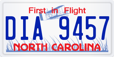 NC license plate DIA9457