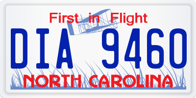 NC license plate DIA9460