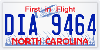 NC license plate DIA9464