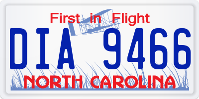 NC license plate DIA9466
