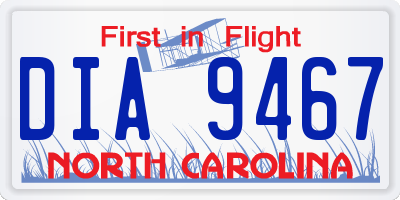 NC license plate DIA9467