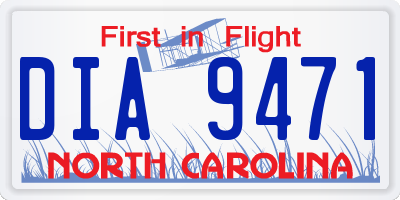 NC license plate DIA9471
