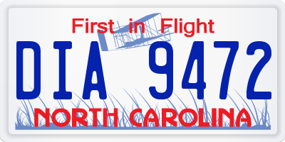 NC license plate DIA9472