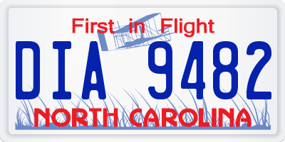 NC license plate DIA9482