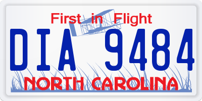NC license plate DIA9484