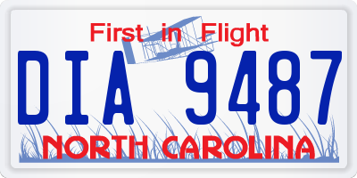 NC license plate DIA9487