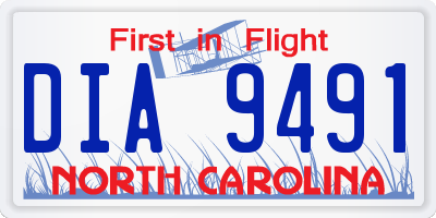 NC license plate DIA9491