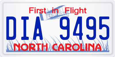 NC license plate DIA9495