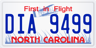 NC license plate DIA9499