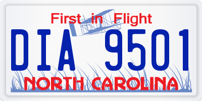 NC license plate DIA9501