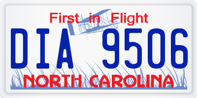 NC license plate DIA9506