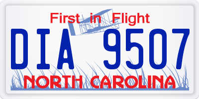 NC license plate DIA9507