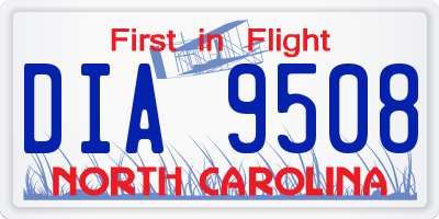 NC license plate DIA9508