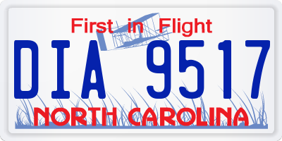 NC license plate DIA9517