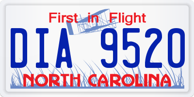 NC license plate DIA9520