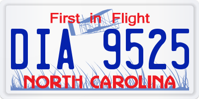 NC license plate DIA9525