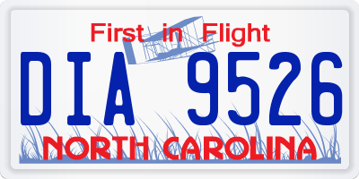 NC license plate DIA9526