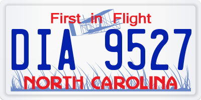 NC license plate DIA9527