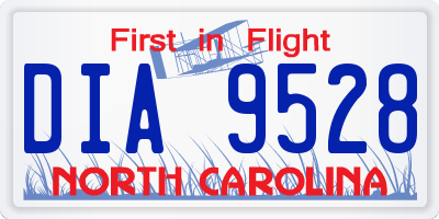 NC license plate DIA9528
