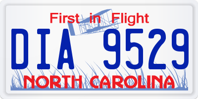NC license plate DIA9529