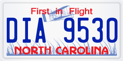 NC license plate DIA9530