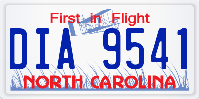 NC license plate DIA9541