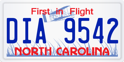 NC license plate DIA9542