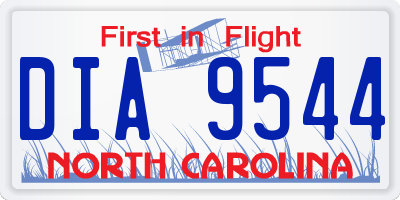 NC license plate DIA9544