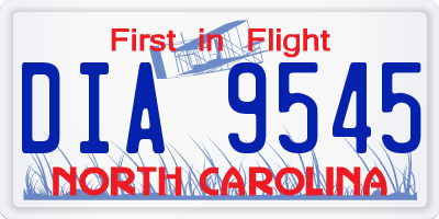 NC license plate DIA9545