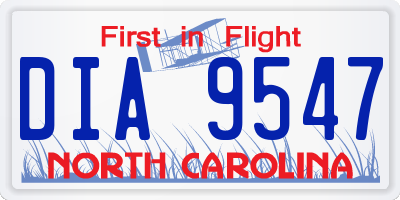 NC license plate DIA9547