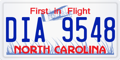 NC license plate DIA9548