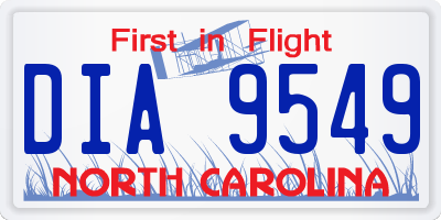 NC license plate DIA9549