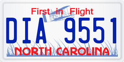 NC license plate DIA9551