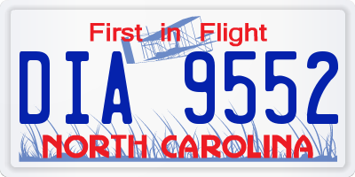 NC license plate DIA9552