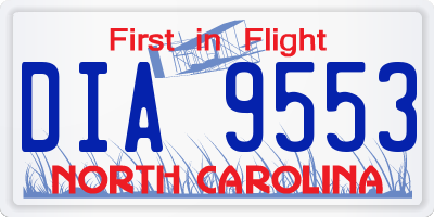 NC license plate DIA9553