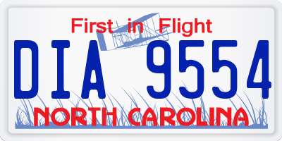 NC license plate DIA9554