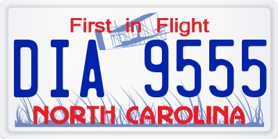 NC license plate DIA9555