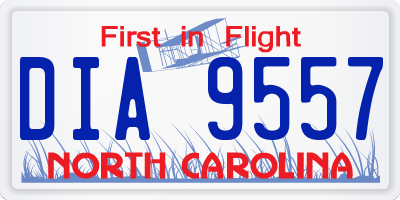NC license plate DIA9557