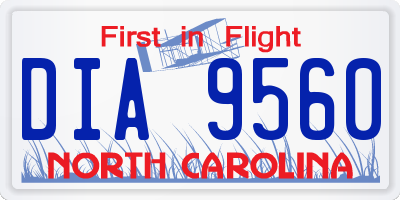 NC license plate DIA9560