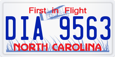 NC license plate DIA9563
