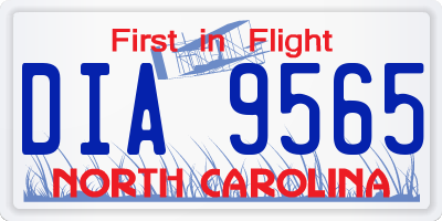 NC license plate DIA9565
