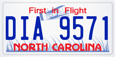 NC license plate DIA9571