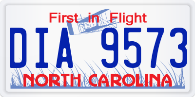 NC license plate DIA9573